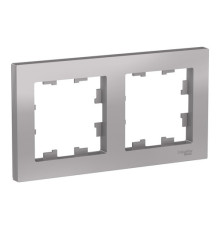 Рамка 2 поста Systeme Electric ATLASDESIGN, алюминий