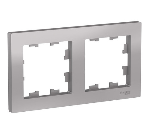 Рамка 2 поста Systeme Electric ATLASDESIGN, алюминий