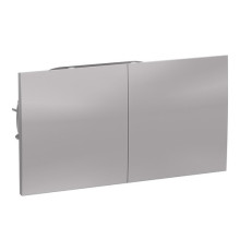 Розетка двухместная Systeme Electric ATLASDESIGN, скрытый монтаж, с заземлением, со шторками, винтовые клеммыалюминий