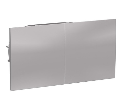 Розетка двухместная Systeme Electric ATLASDESIGN, скрытый монтаж, с заземлением, со шторками, винтовые клеммыалюминий