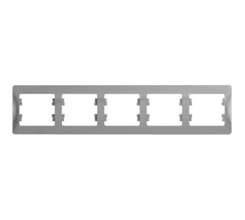 Рамка 5 постов Systeme Electric GLOSSA, горизонтальная, алюминий