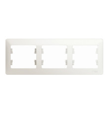 Рамка 3 поста Systeme Electric GLOSSA, горизонтальная, перламутр