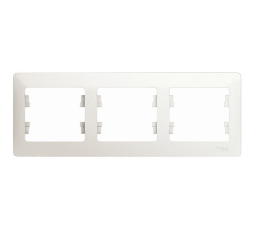 Рамка 3 поста Systeme Electric GLOSSA, горизонтальная, перламутр