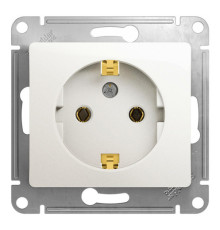 Розетка Systeme Electric GLOSSA, скрытый монтаж, с заземлением, перламутр