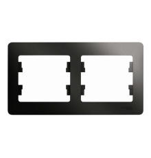 Рамка 2 поста Systeme Electric GLOSSA, горизонтальная, антрацит