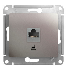 Розетка 1xRJ45 Cat.5 Systeme Electric GLOSSA, платина
