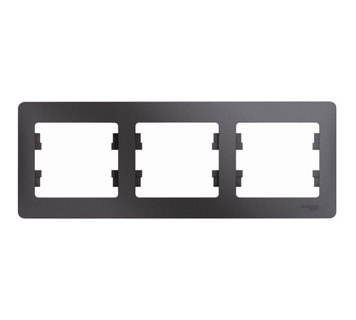 Рамка 3 поста Systeme Electric GLOSSA, горизонтальная, графит