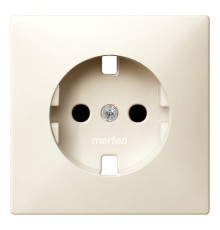 Накладка на розетку Schneider Electric MERTEN SYSTEM DESIGN, с заземлением, со шторками, бежевый