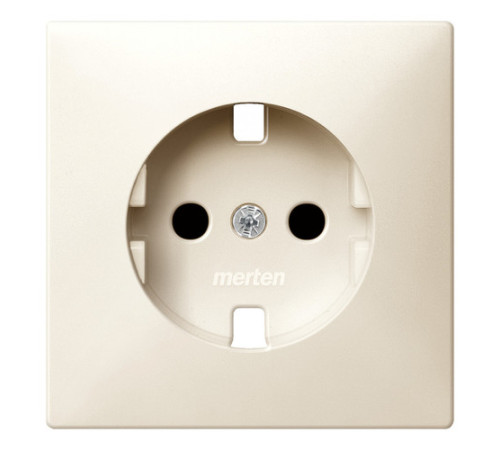Накладка на розетку Schneider Electric MERTEN SYSTEM DESIGN, с заземлением, со шторками, бежевый