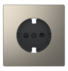 Накладка на розетку Schneider Electric MERTEN D-LIFE, с заземлением, со шторками, никель