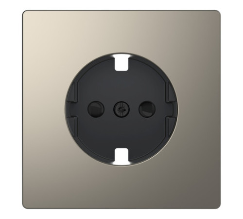 Накладка на розетку Schneider Electric MERTEN D-LIFE, с заземлением, со шторками, никель