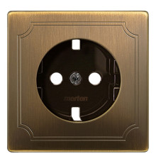 Накладка на розетку Schneider Electric MERTEN SYSTEM DESIGN, с заземлением, античная латунь