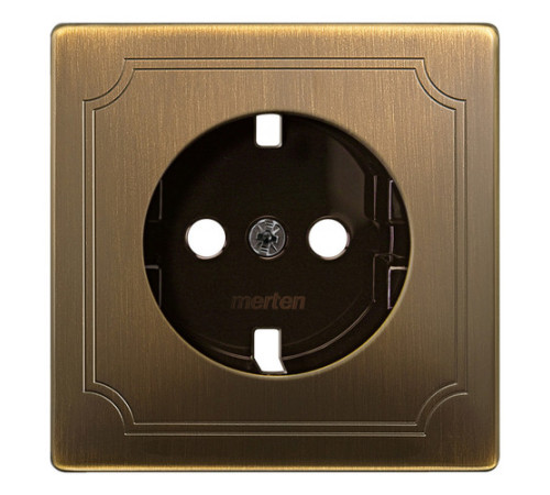 Накладка на розетку Schneider Electric MERTEN SYSTEM DESIGN, с заземлением, античная латунь