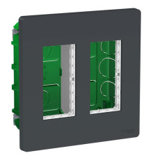 UNICA SYSTEM+ БЛОК скрытой установки 2х2 АНТРАЦИТ