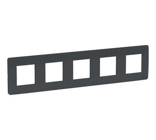 Рамка 5 постов Schneider Electric UNICA NEW STUDIO, монолитная, антрацит