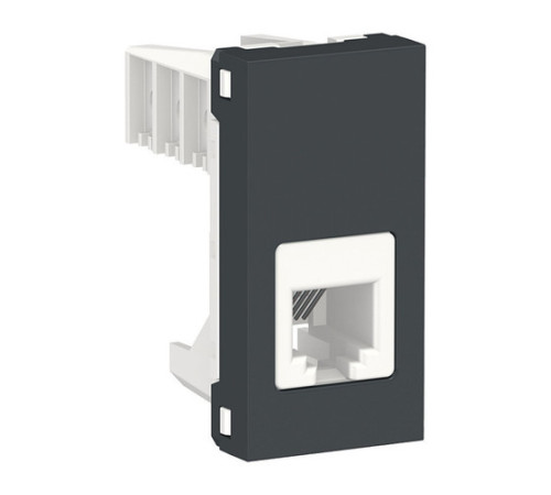 Розетка телефонная RJ12 Schneider Electric UNICA MODULAR, антрацит
