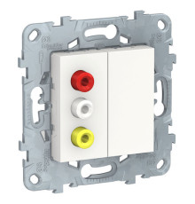 Розетка 3RCA Schneider Electric UNICA NEW, белый