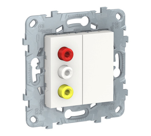 Розетка 3RCA Schneider Electric UNICA NEW, белый
