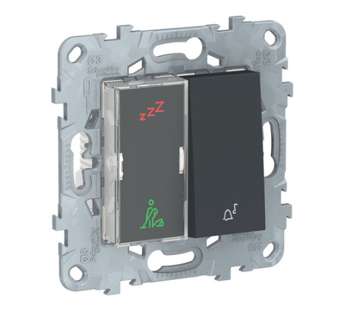 UNICA NEW ДИСПЛЕЙ ГОСТИНИЧНОГО НОМЕРА И КНОПОЧНЫЙ ЗВОНОК, АНТРАЦИТ