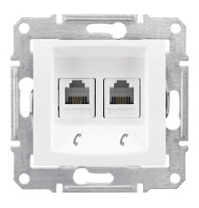 Розетка телефонная 2xRJ11 Schneider Electric SEDNA, белый
