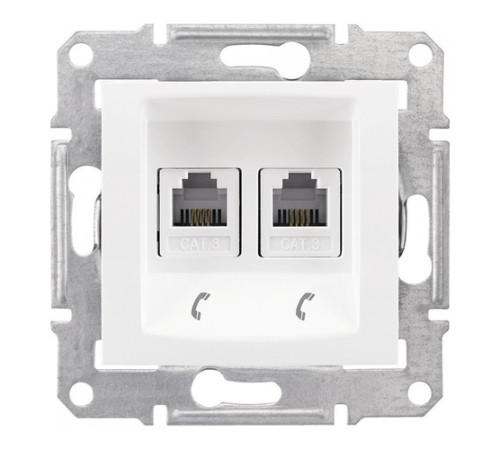 Розетка телефонная 2xRJ11 Schneider Electric SEDNA, белый