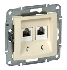 Розетка телефонная 2xRJ11 Schneider Electric SEDNA, бежевый