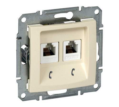 Розетка телефонная 2xRJ11 Schneider Electric SEDNA, бежевый