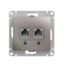 Розетка 2xRJ45 Cat.5 Systeme Electric GLOSSA, платина