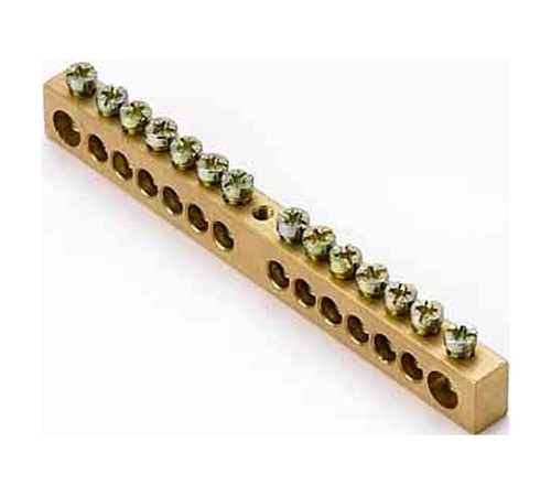 Шина нулевая 14 групп//крепеж по центру, сеч. 8x1