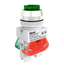 Выкл. кноп. ABLF 30 мм Цвет:ЗЕЛЕНЫЙ 220В ВK-30 DEKraft