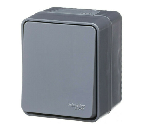 Выключатель 1-клавишный кнопочный Systeme Electric ATLASDESIGN PROFI54, открытый монтаж, антрацит, ATN544015