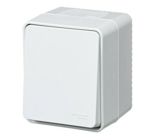 Выключатель 1-клавишный кнопочный Systeme Electric ATLASDESIGN PROFI54, открытый монтаж, белый, ATN540115