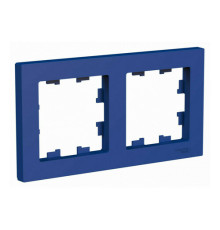 Рамка 2 поста Systeme Electric ATLASDESIGN, горизонтальная, аквамарин, ATN001102