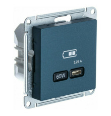 Розетка USB type C Systeme Electric ATLASDESIGN, скрытый монтаж, изумруд, ATN000827