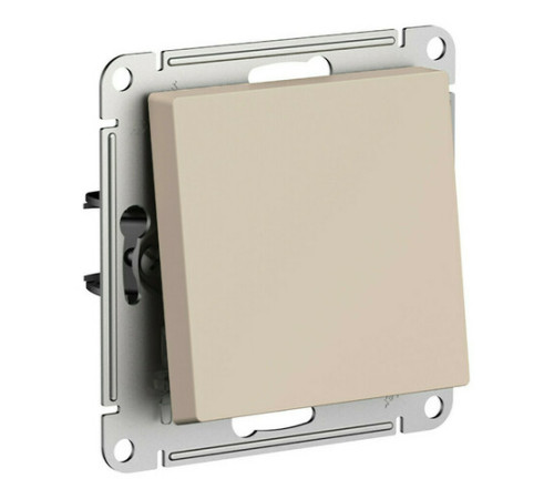 Выключатель 1-клавишный кнопочный Systeme Electric ATLASDESIGN, скрытый монтаж, песочный, ATN001215