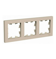 Рамка 3 поста Systeme Electric ATLASDESIGN, горизонтальная, песочный, ATN001203