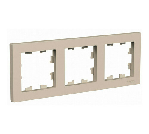 Рамка 3 поста Systeme Electric ATLASDESIGN, горизонтальная, песочный, ATN001203