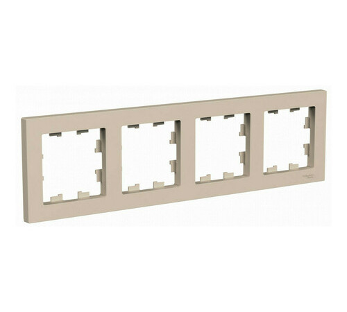 Рамка 4 поста Systeme Electric ATLASDESIGN, горизонтальная, песочный, ATN001204
