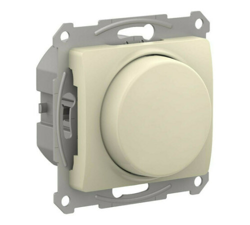 Светорегулятор (диммер) 10-400 Вт/ВА, для LED 3-150 Вт/ВА поворотно-нажимной, GLOSSA, бежевый