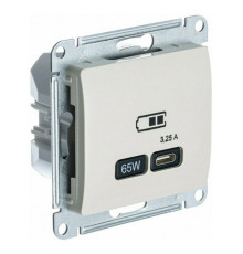 Розетка USB type C Systeme Electric GLOSSA, скрытый монтаж, молочный, GSL000927