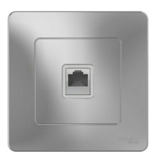 Розетка телефонная RJ11 Systeme Electric BLANCA, скрытый монтаж, алюминий, BLNIS011003