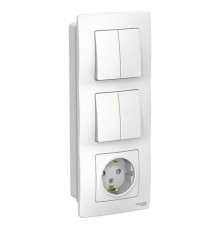 Блок розетка + выключатель Systeme Electric BLANCA, скрытый монтаж, белый, BLNBS102201