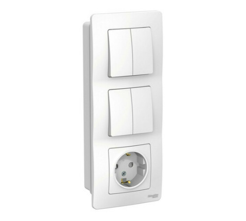 Блок розетка + выключатель Systeme Electric BLANCA, скрытый монтаж, белый, BLNBS102201