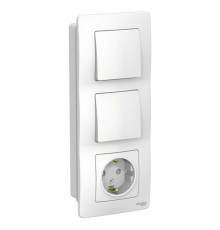Блок розетка + выключатель Systeme Electric BLANCA, скрытый монтаж, белый, BLNBS101101
