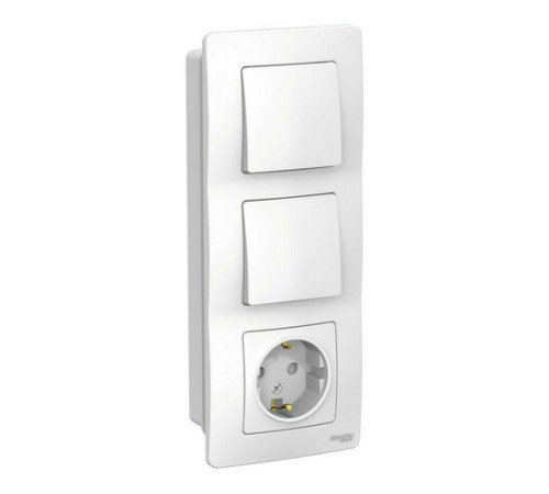 Блок розетка + выключатель Systeme Electric BLANCA, скрытый монтаж, белый, BLNBS101101