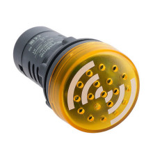 Зуммер с подсветкой желтый 24В DC прерывестый звук