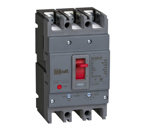 Силовой автомат DEKraft ВА-330А, 35кА, 3P, 100А, 28106DEK