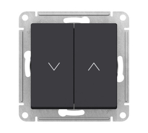 ATLASDESIGN 2-клавишный ВЫКЛЮЧАТЕЛЬ ДЛЯ ЖАЛЮЗИ, 2х сх.4, 10А, мех., КАРБОН