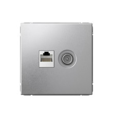 Розетка ТВ+компьютерная TV+RJ45 Systeme Electric ARTGALLERY, скрытый монтаж, алюминий