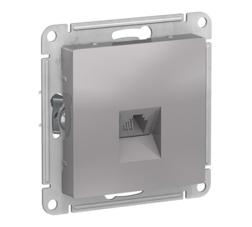 Розетка телефонная 1xRJ11 Systeme Electric ATLASDESIGN, алюминий